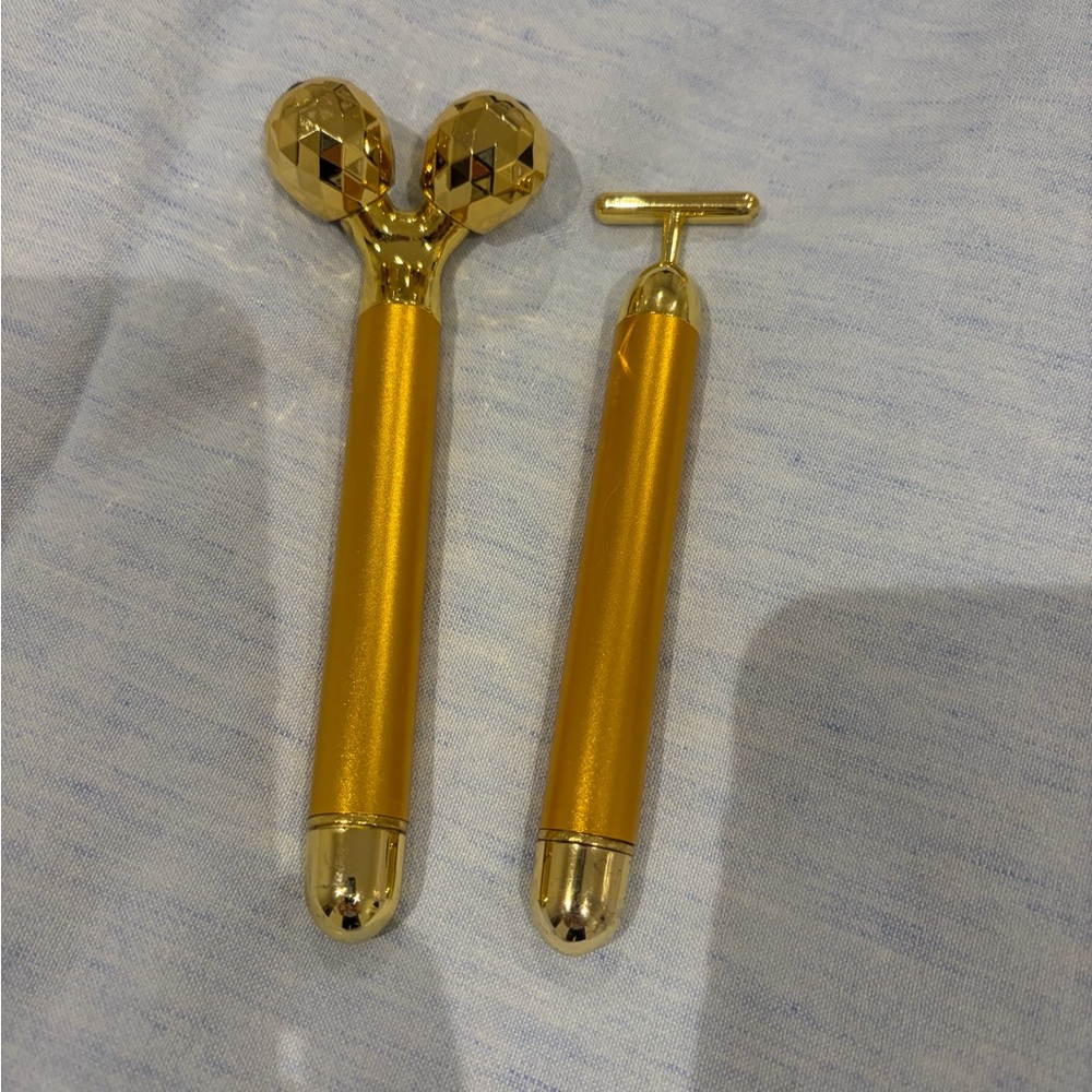 Gold Facial Massage Roller Set